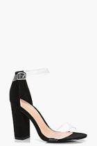 Boohoo Helena Wide Fit Perspex Band Block Heels