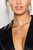 Boohoo Holographic Sovereign Layered Necklace