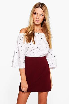 Boohoo Megzhan Woven A Line Mini Skirt