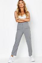Boohoo Woven Tapered Gingham Cargo Pant
