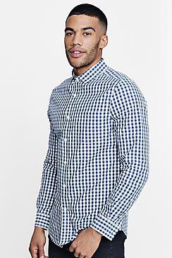 Boohoo Smart Gingham Slim Fit Shirt
