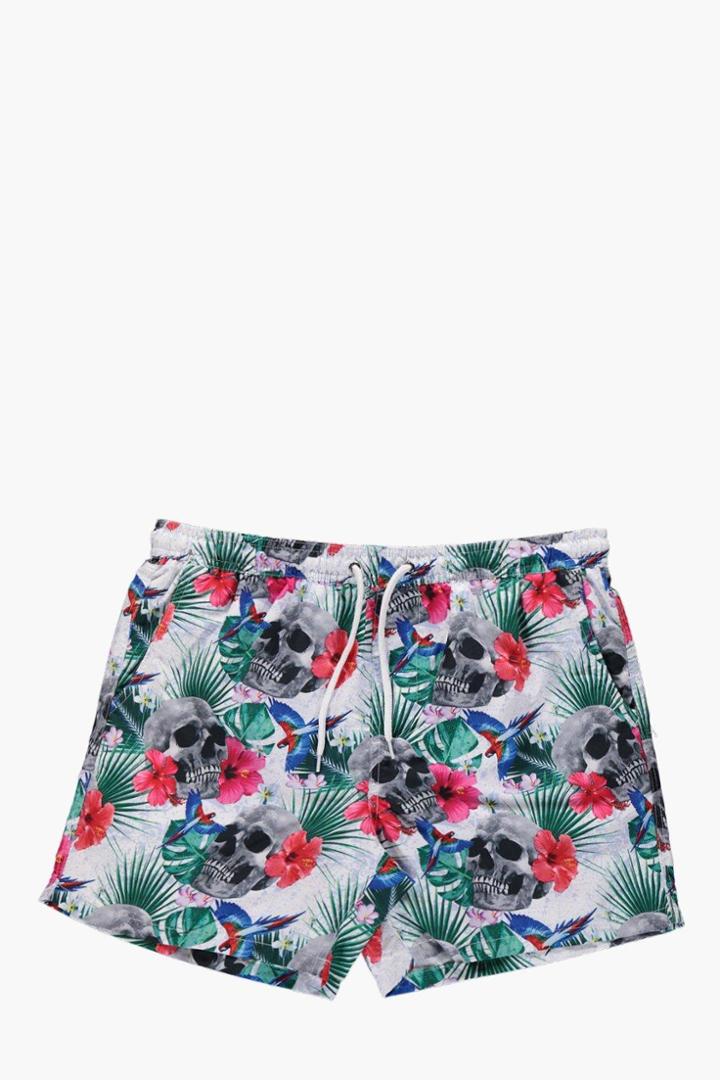 Boohoo Leaf Print Swim Shorts Multi