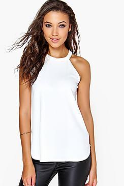 Boohoo Tall Verity High Neck Strap Top