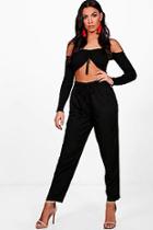 Boohoo Cara Woven Relaxed Fit Trousers