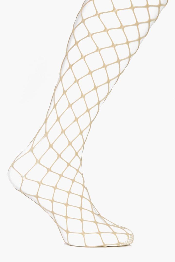 Boohoo Elsa Nude Diamond Fishnet Tights Nude