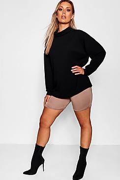Boohoo Plus Funnel Neck Longline Sweater