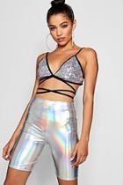 Boohoo Miranda Holographic Cycling Shorts