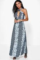 Boohoo Kate Wrap Bodice Backless Floral Maxi Dress