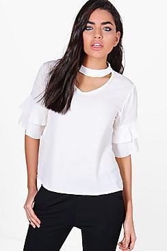 Boohoo Tamara Choker Style Flare Sleeve