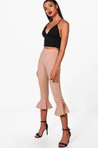 Boohoo Ivy Lace Up & Frill Hem Trousers