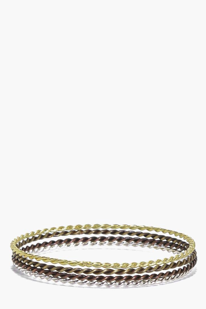 Boohoo Hannah Twisted Detail Bracelet Pack Multi