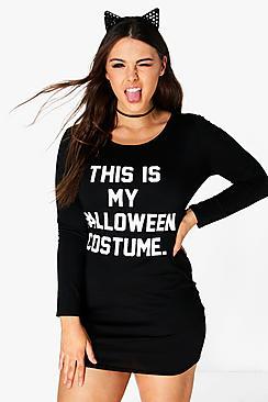 Boohoo Plus Amy Halloween Bodycon Dress