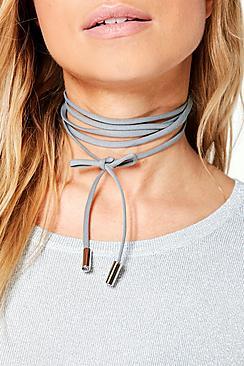 Boohoo Plus Maya Tie Cord Choker