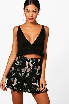 Boohoo Karis Double Layer Oriental Shorts