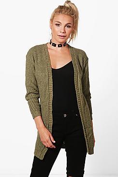 Boohoo Long Edge To Edge Grungy Cardigan
