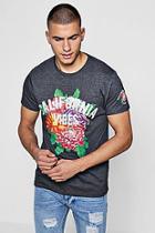 Boohoo Floral Print T-shirt With Cali Embroidery