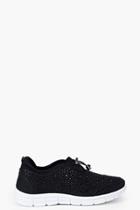 Boohoo Sophie Diamante Toggle Trainer Black