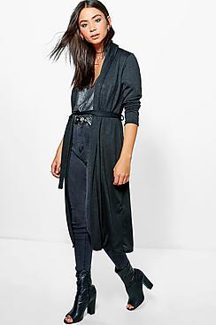 Boohoo Evie Waterfall Belted Cardigan