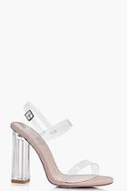 Boohoo Clear Block Two Part Heels