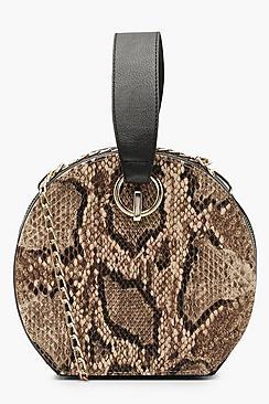 Boohoo Faux Snake Handle Grab Bag