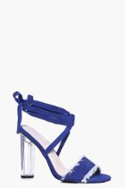 Boohoo Martha Denim Wrap Strap Clear Heels Denim