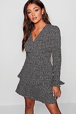 Boohoo Mini Dalmation Print Skater Dress