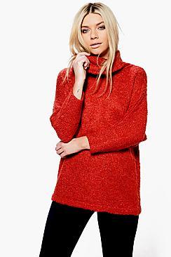 Boohoo Elise Boucle Roll Neck Jumper