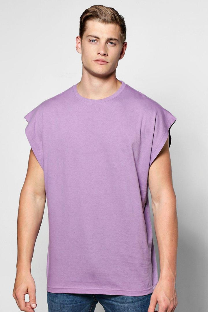 Boohoo Oversized Boxy Fit Drop Arm Hole Tank Top Lilac