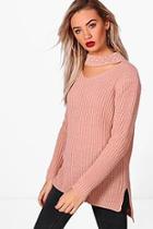 Boohoo Una Pearl Embellished Choker Jumper