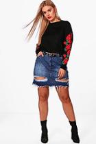 Boohoo Plus Hannah Studded Denim Skirt