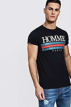 Boohoo Roll Sleeve Homme Design T-shirt