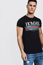 Boohoo Roll Sleeve Homme Design T-shirt