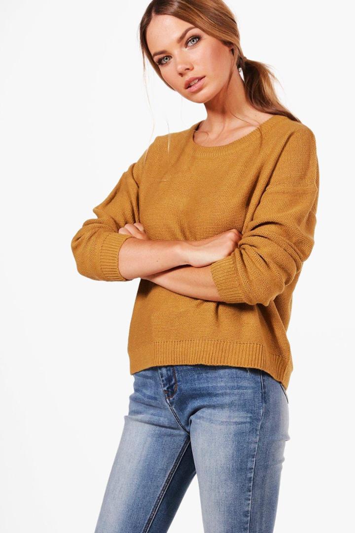 Boohoo Jasmine Boxy Jumper Ochre
