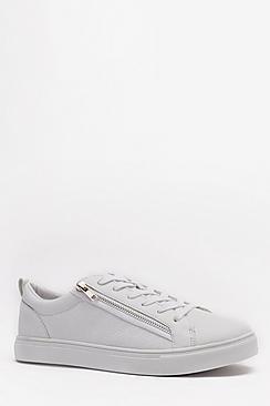 Boohoo Lace Up Zip Side Sneaker