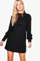 Boohoo Amada Ruffle Detail Sweater Dress