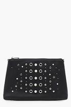 Boohoo Maisy Pearl And Eyelet Zip Top Clutch