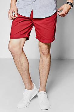 Boohoo Red Plain Chino Shorts