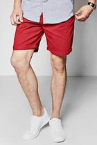 Boohoo Red Plain Chino Shorts