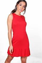 Boohoo Ella Drop Ruffle Hem Sleeveless Dress