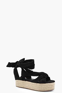 Boohoo Wrap Strap Espadrille Flatforms