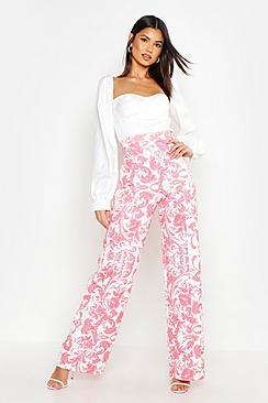 Boohoo Porcelain Wide Leg Trousers