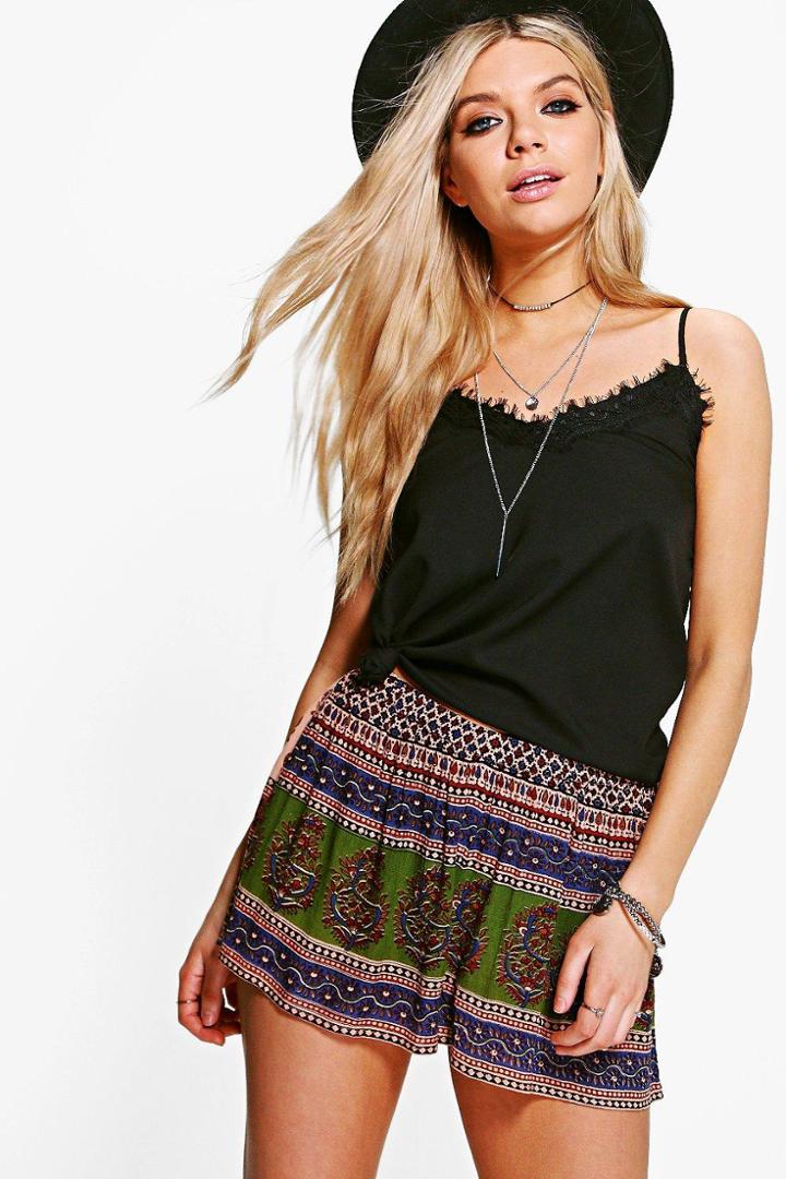 Boohoo Molly Printed Woven Shorts Multi