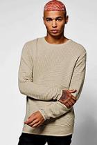 Boohoo Blocked Ribbed Crew Neck Jumper