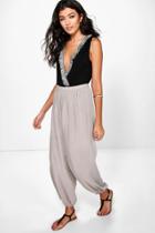 Boohoo Valera Slouchy Jersey Trousers Stone