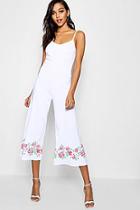 Boohoo Faye Embroidered Culotte Jumpsuit