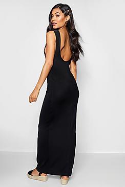 Boohoo Low Back Side Boob Maxi Dress