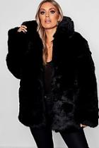 Boohoo Plus Panelled Faux Fur Coat