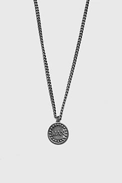 Boohoo Man Deboss Coin Necklace