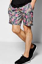 Boohoo Floral Print Long Length Jersey Short