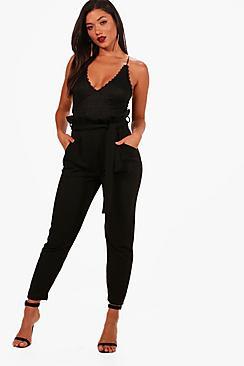 Boohoo Macy Paperbag Waist Straight Leg Trousers